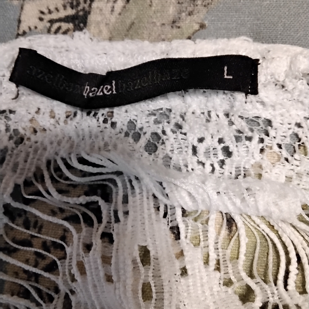 hazel White Crochet Fringe Kimono - Picture 3 of 3